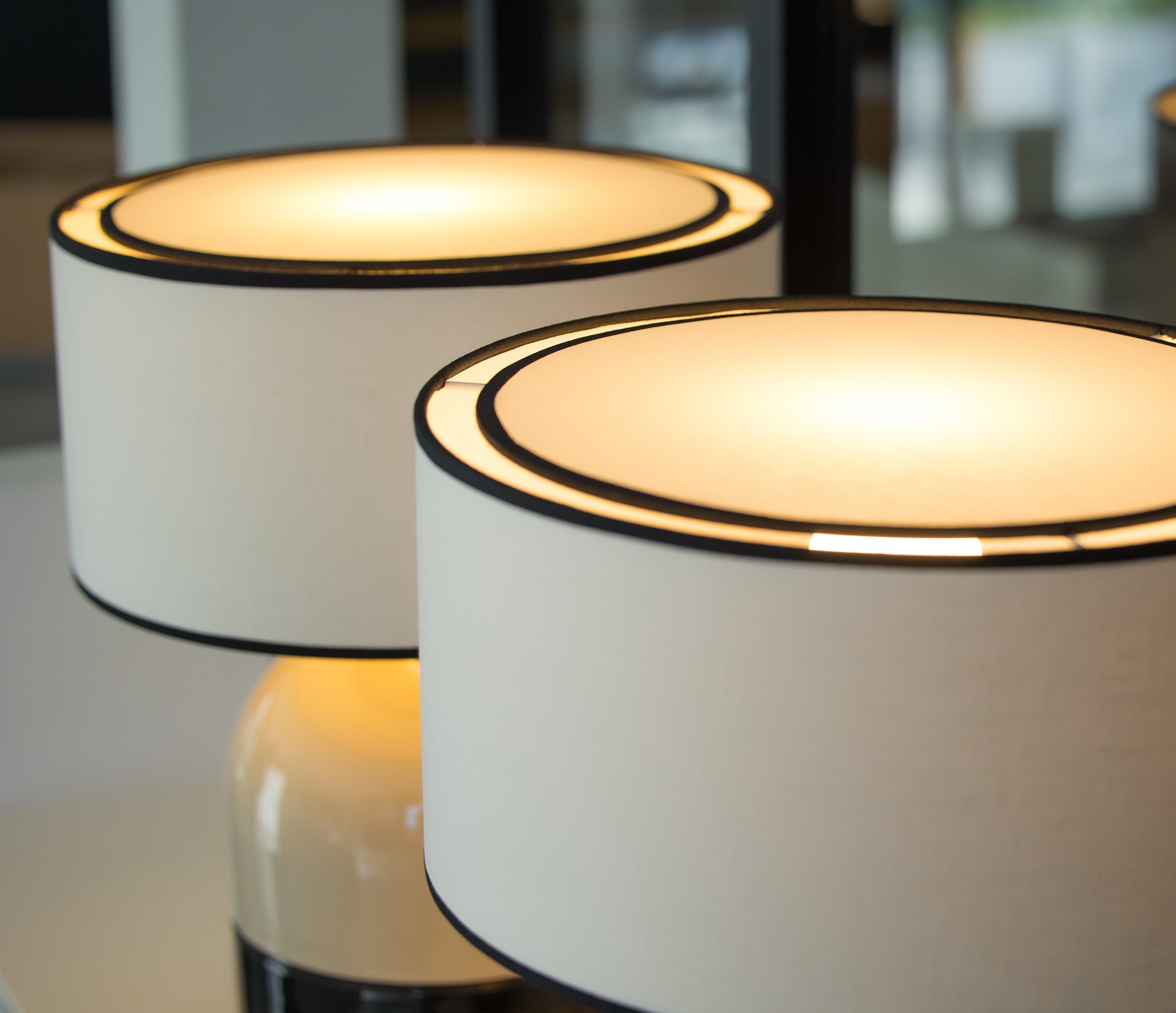 JUNE SAND LAMP - Ceramic - Juno Ivory Lampshade