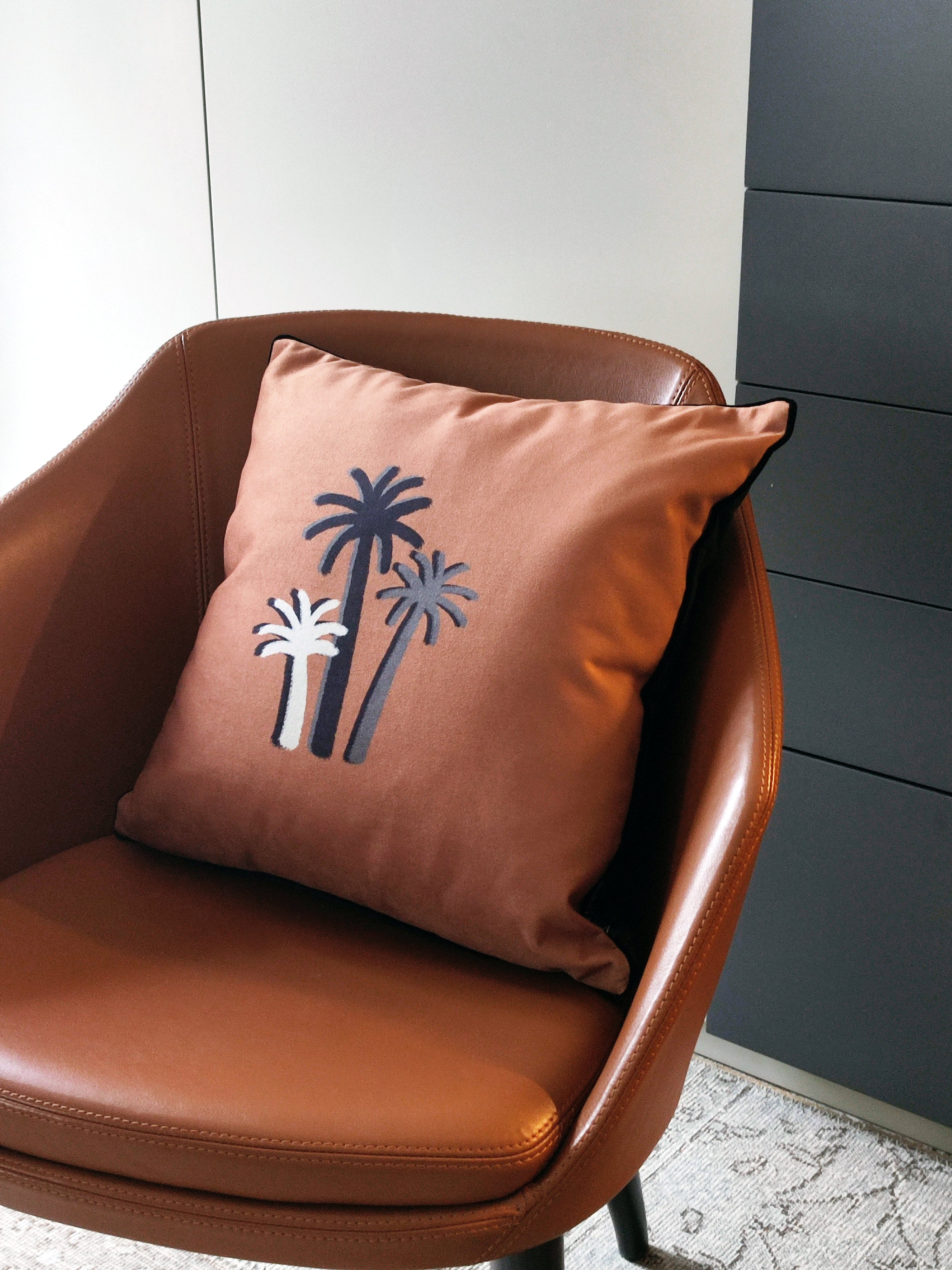 COUSSIN PALMIERS CRAIE SAVANE velours - Carré