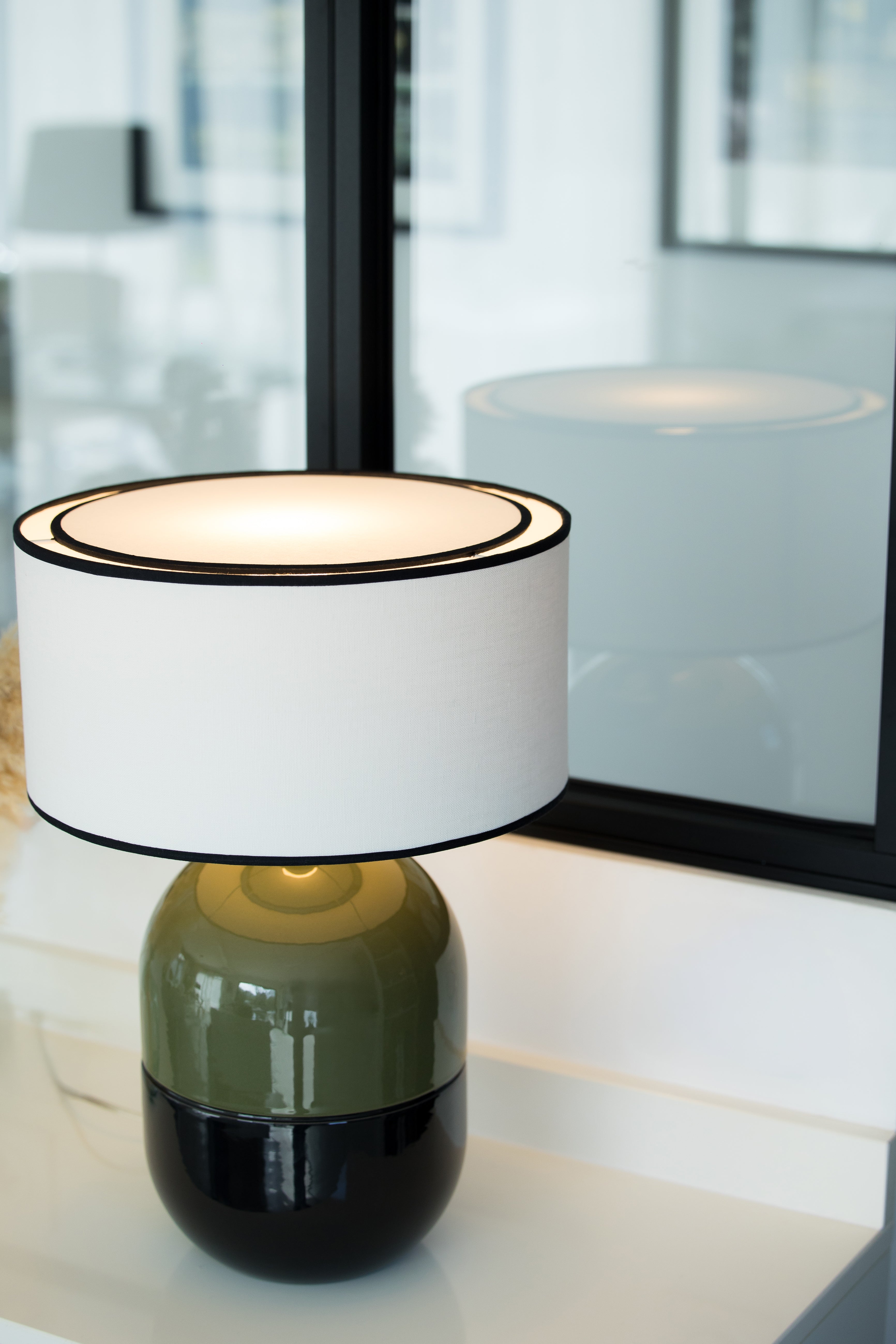 JUNE KHAKI LAMP - Ceramic - Juno Ivory Lampshade