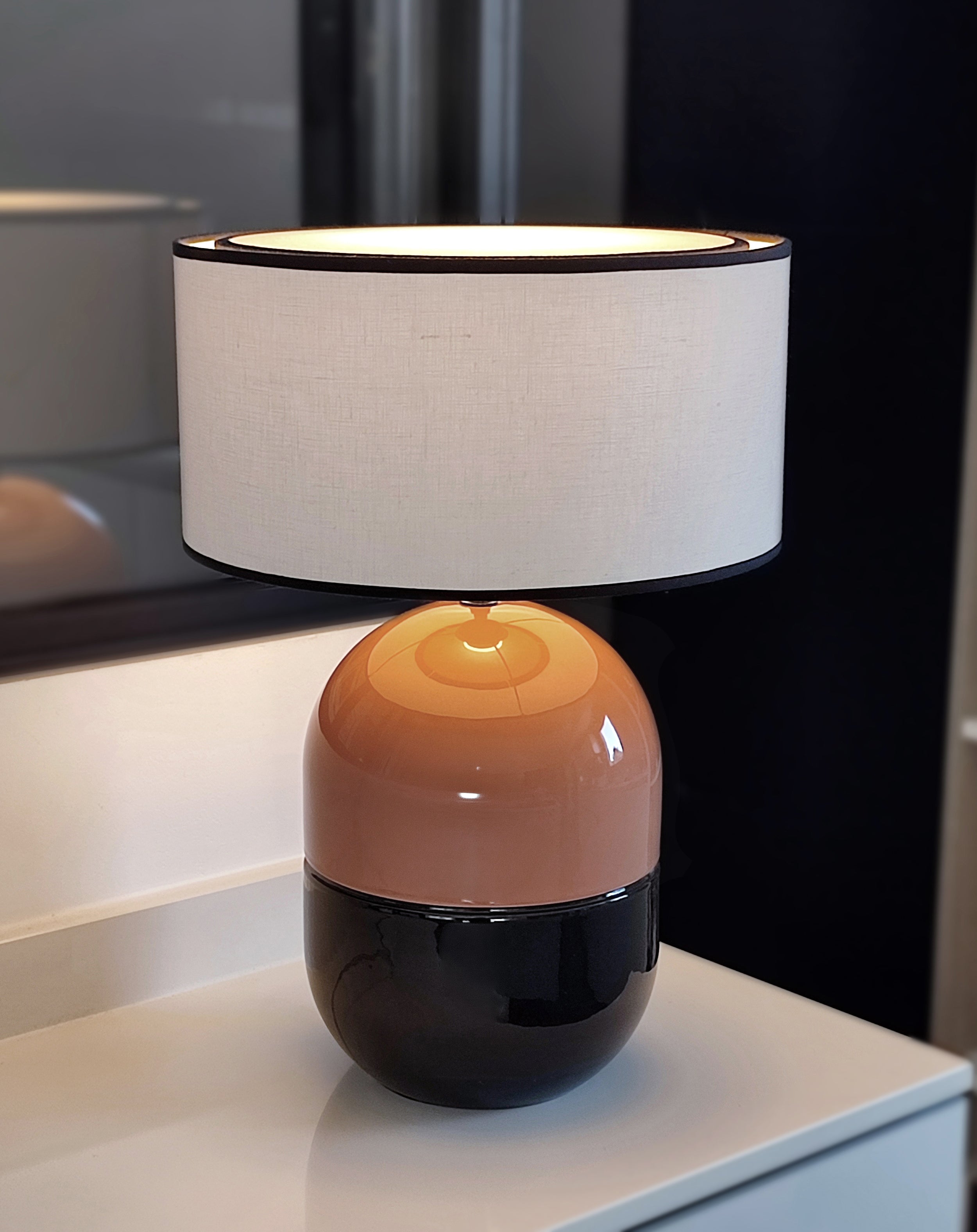 JUNE SAND LAMP - Ceramic - Juno Ivory Lampshade