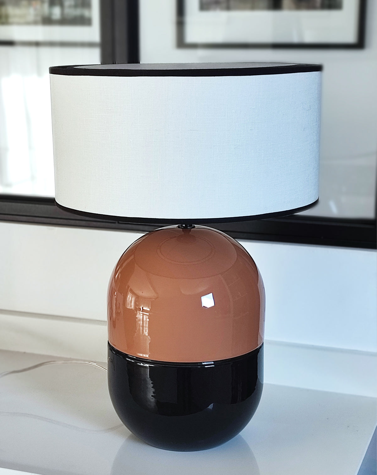 JUNE SAND LAMP - Ceramic - Juno Ivory Lampshade