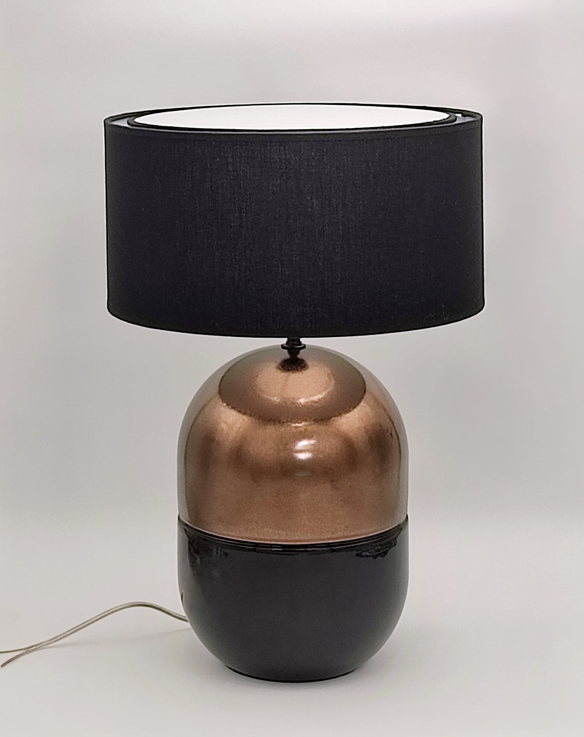 JUNE KHAKI LAMP - Ceramic - Juno Black Lampshade
