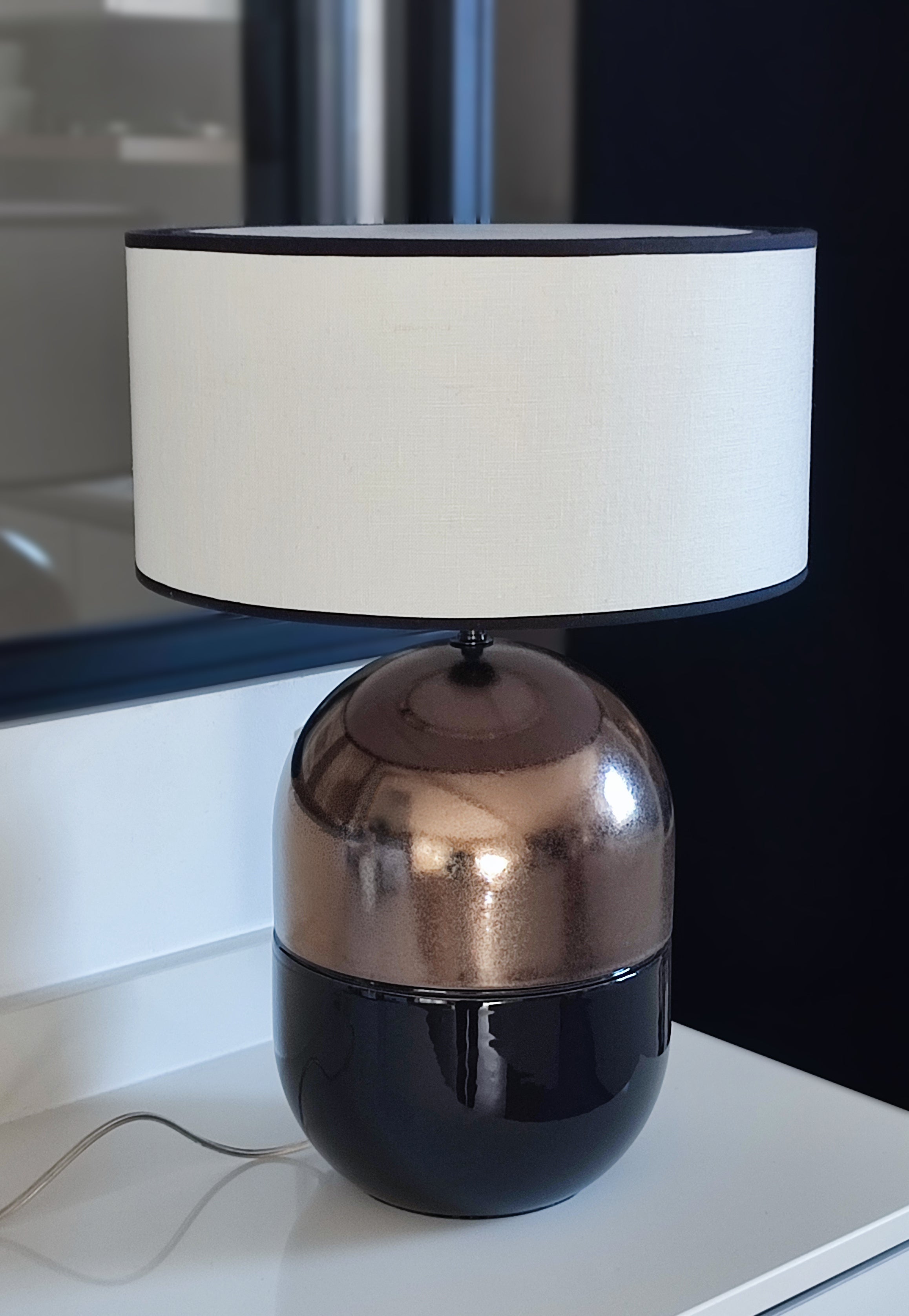 JUNE KHAKI LAMP - Ceramic - Juno Ivory Lampshade