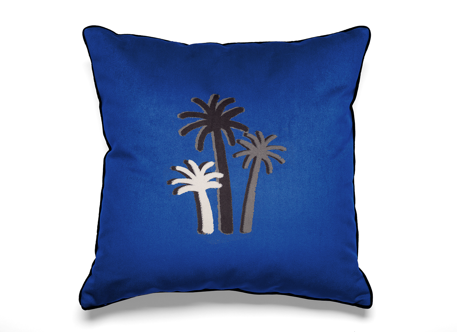 COUSSIN PALMIERS CRAIE - BLEU LAZULI Velours - Carré