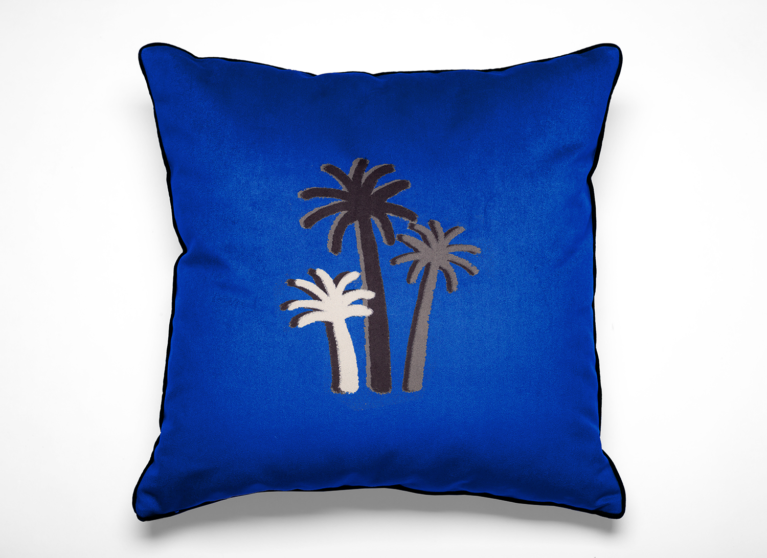 CHALK PALM CUSHION - LAZULI BLUE Velvet - Rectangular