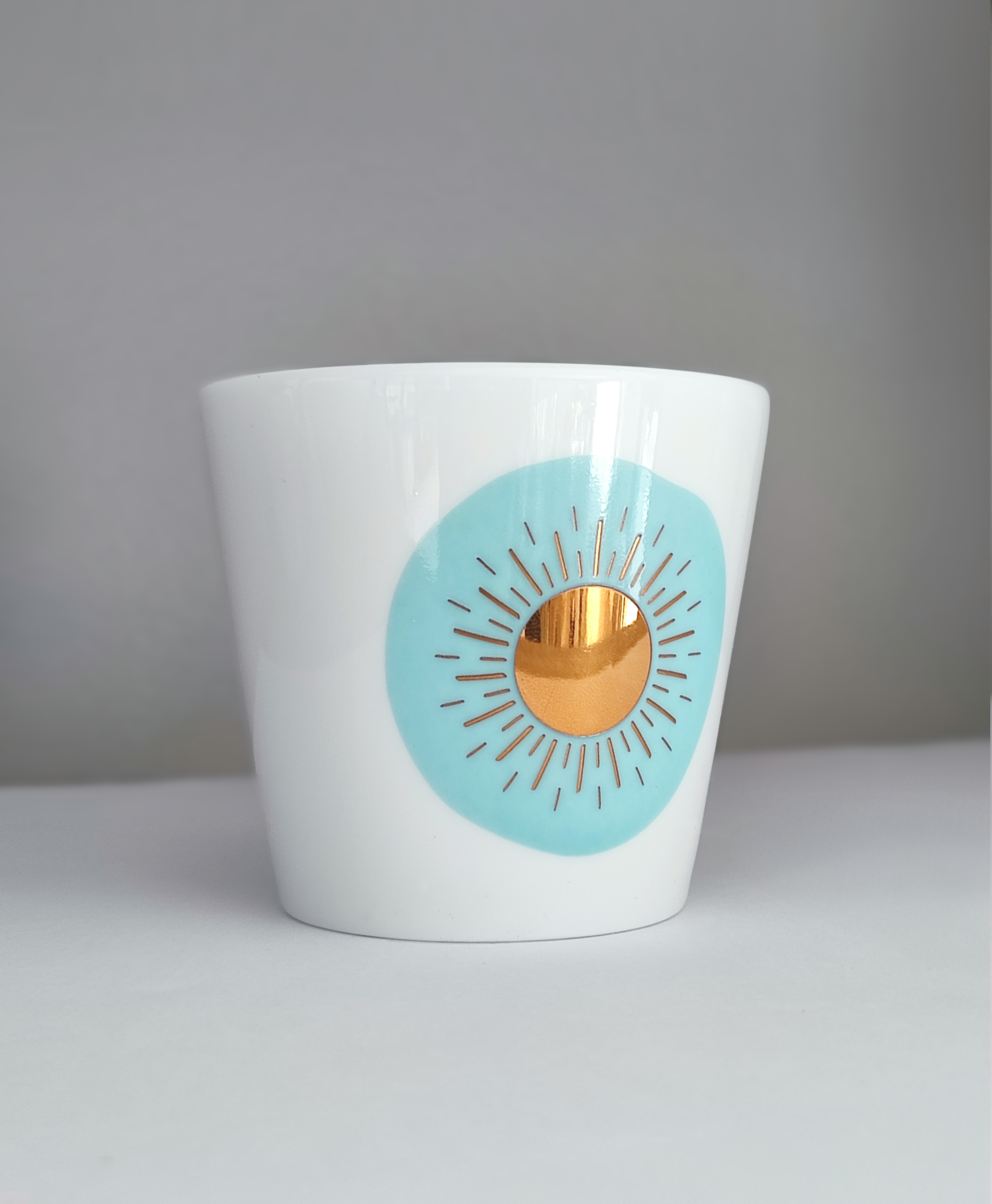 TASSE SOLIS LAGON - Porcelaine de Limoges et Or jaune - 20cl