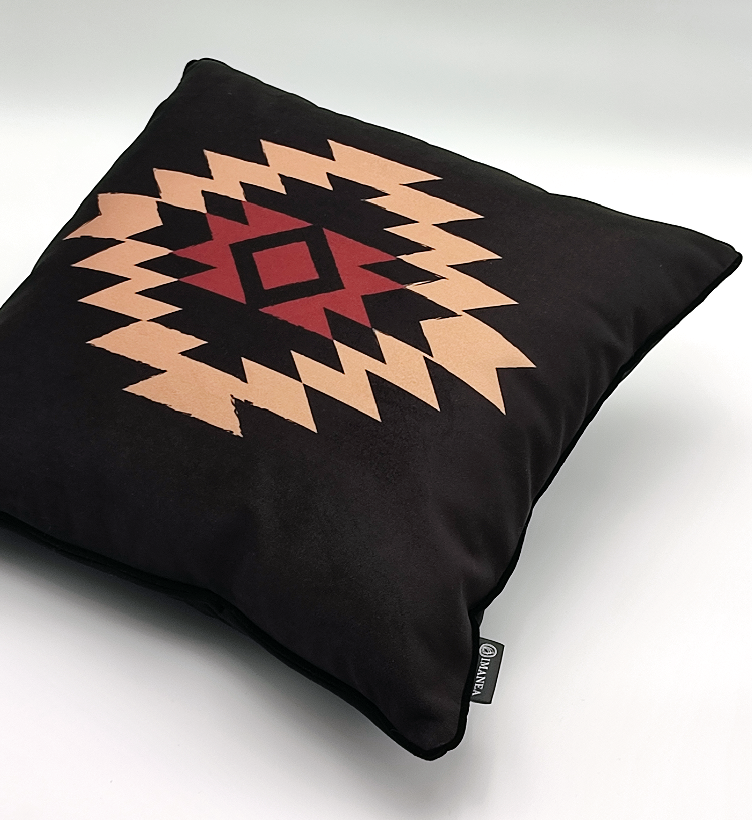 COUSSIN NEVADA - NOIR GRENAT - Velours Carré