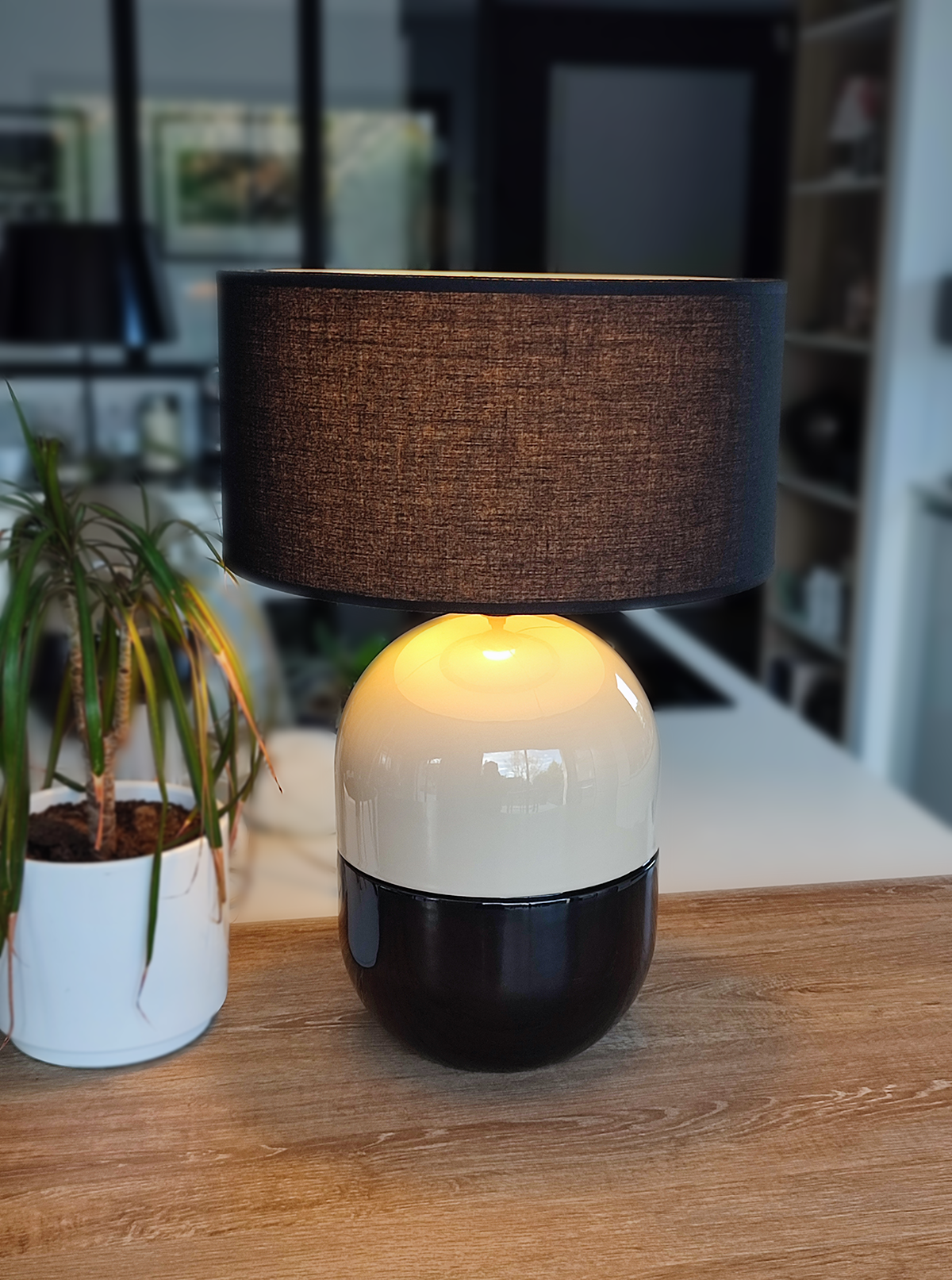 LAMPE JUNE DUNE - Céramique émaillée - Abat-Jour Juno Noir