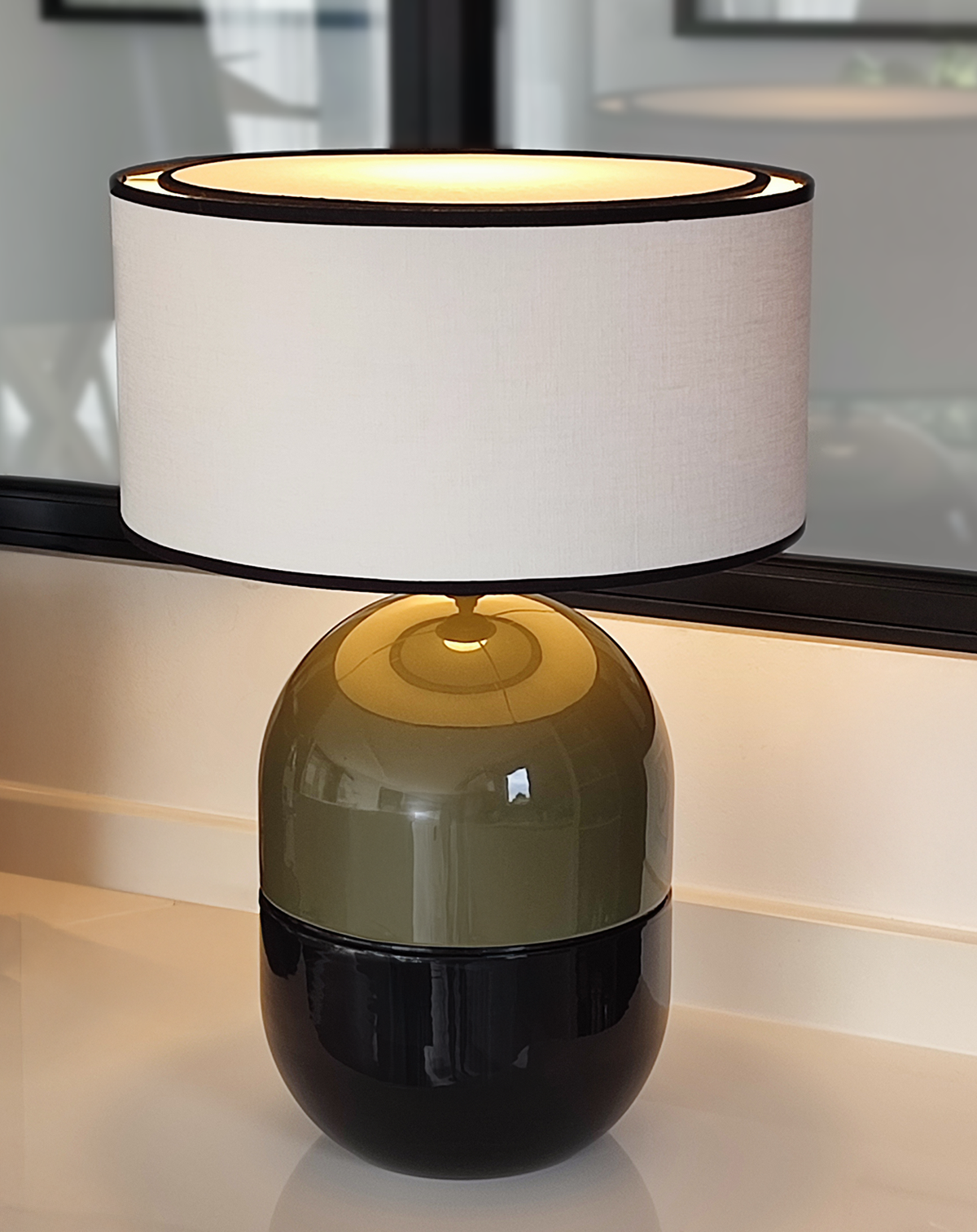 LAMPE JUNE KAKI- Céramique - Abat-Jour Juno Ivoire