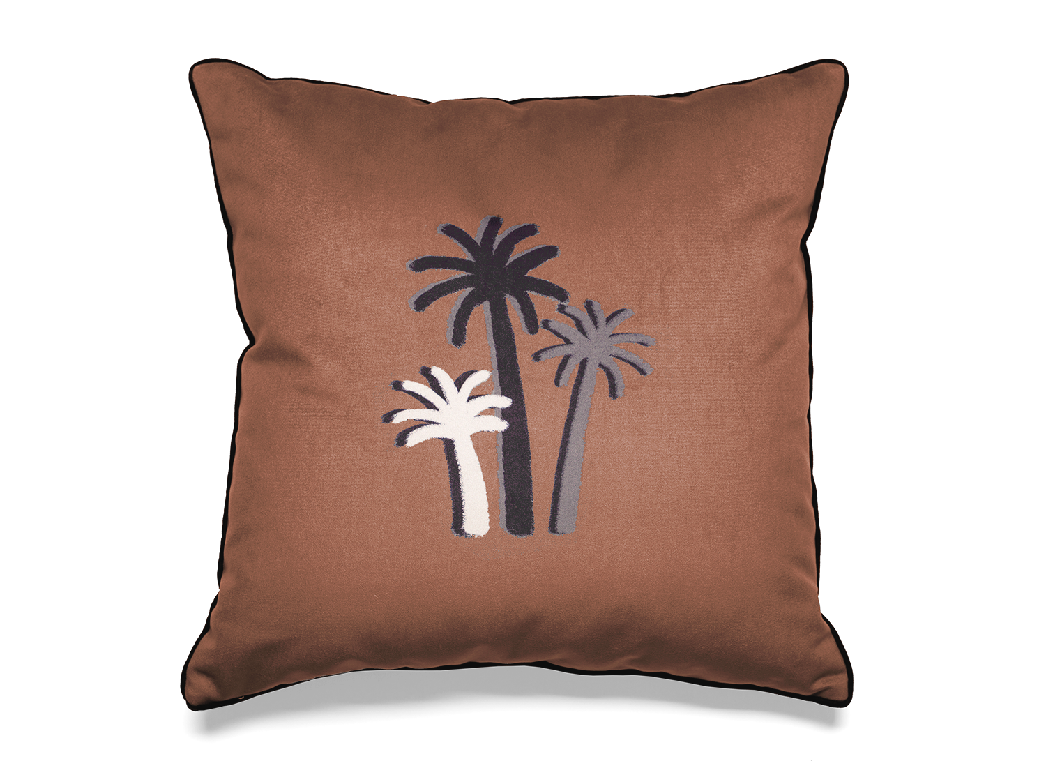 CHALK PALM CUSHION - SAVANNA Velvet - Square