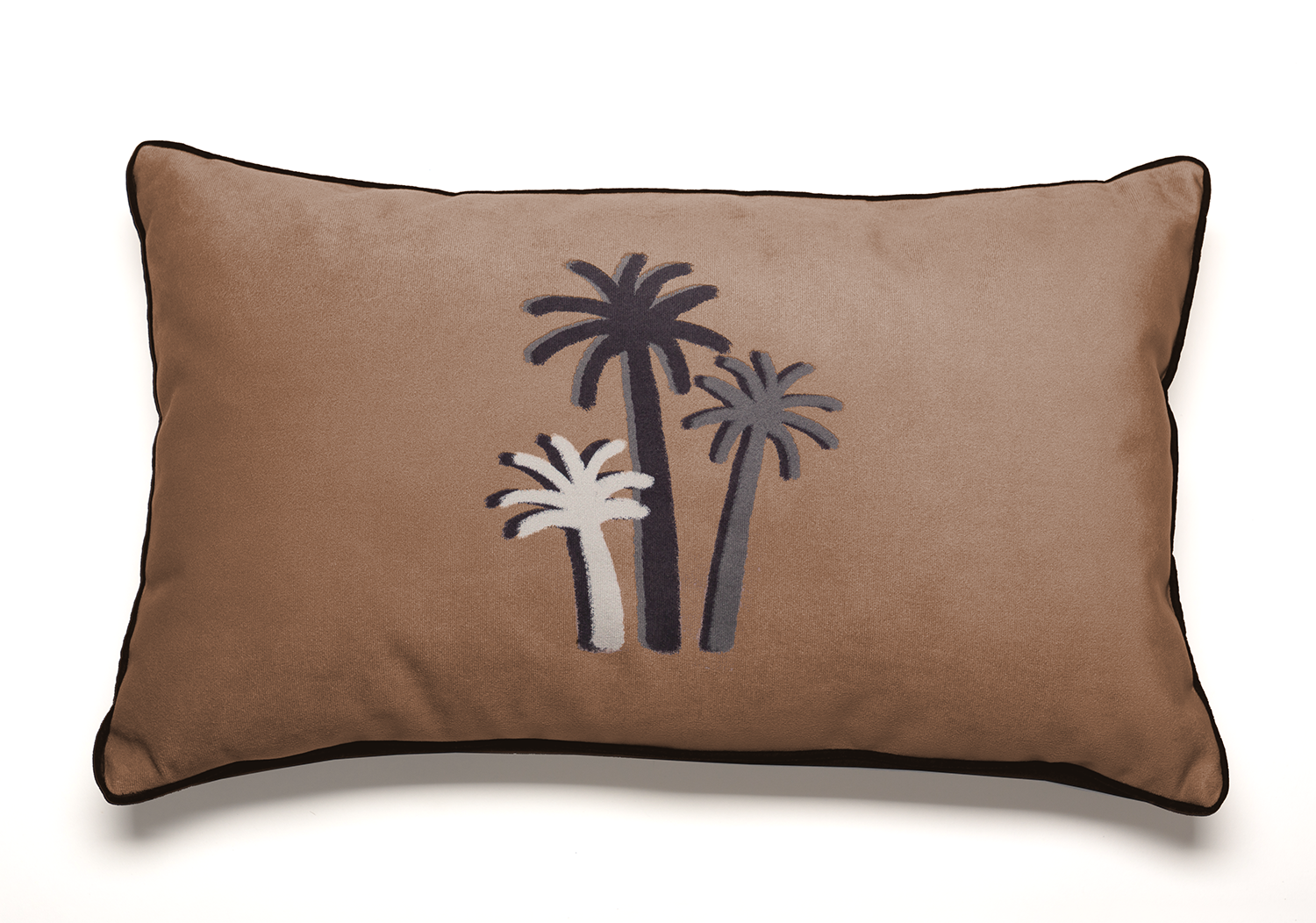 CHALK PALM CUSHION - SAVANNA Velvet - Square