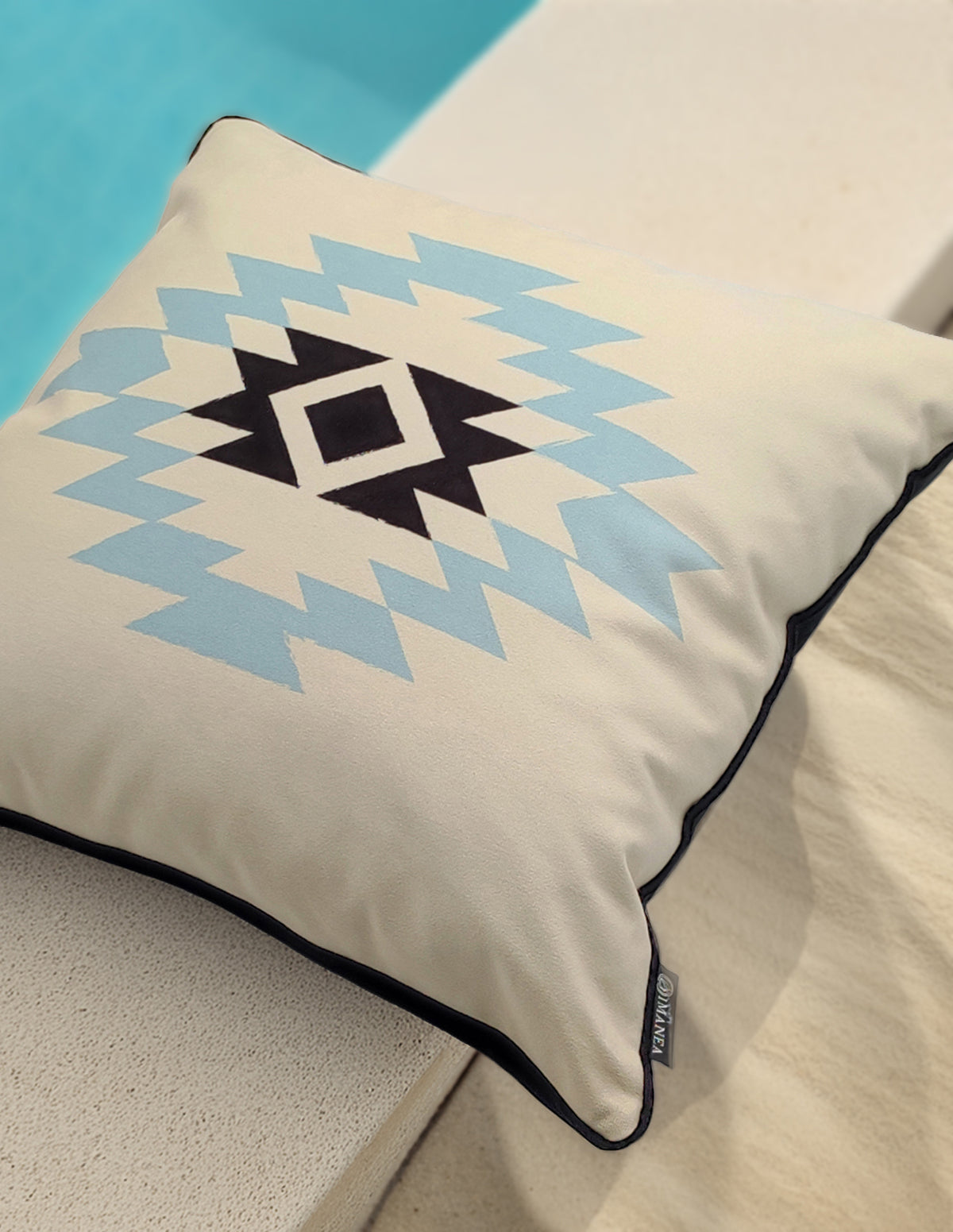 COUSSIN NEVADA BLEU GIVRE - Velours - Carré