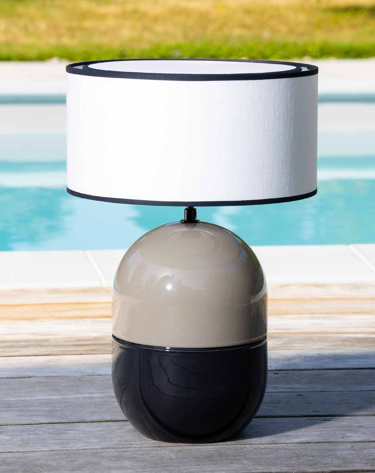 LAMPE JUNE CORDE - Céramique émaillée - Abat-Jour Juno Ivoire