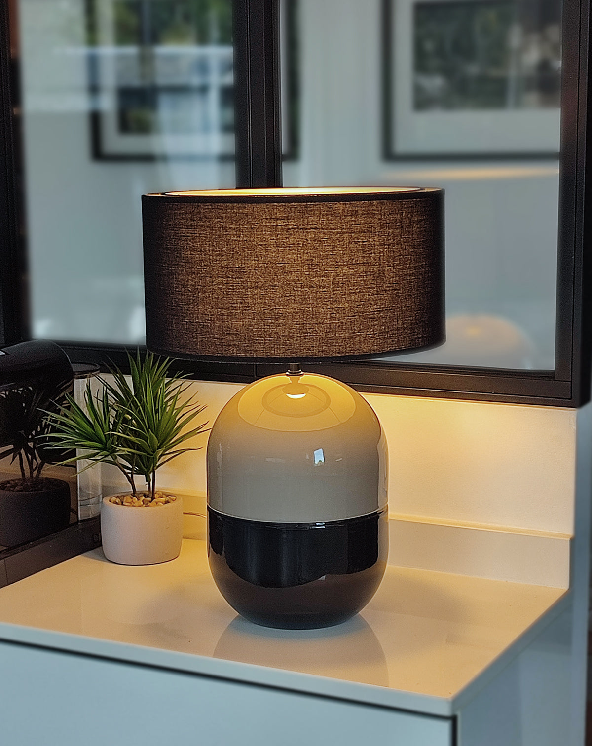 LAMPE JUNE CORDE - Céramique émaillée - Abat-Jour Juno Noir