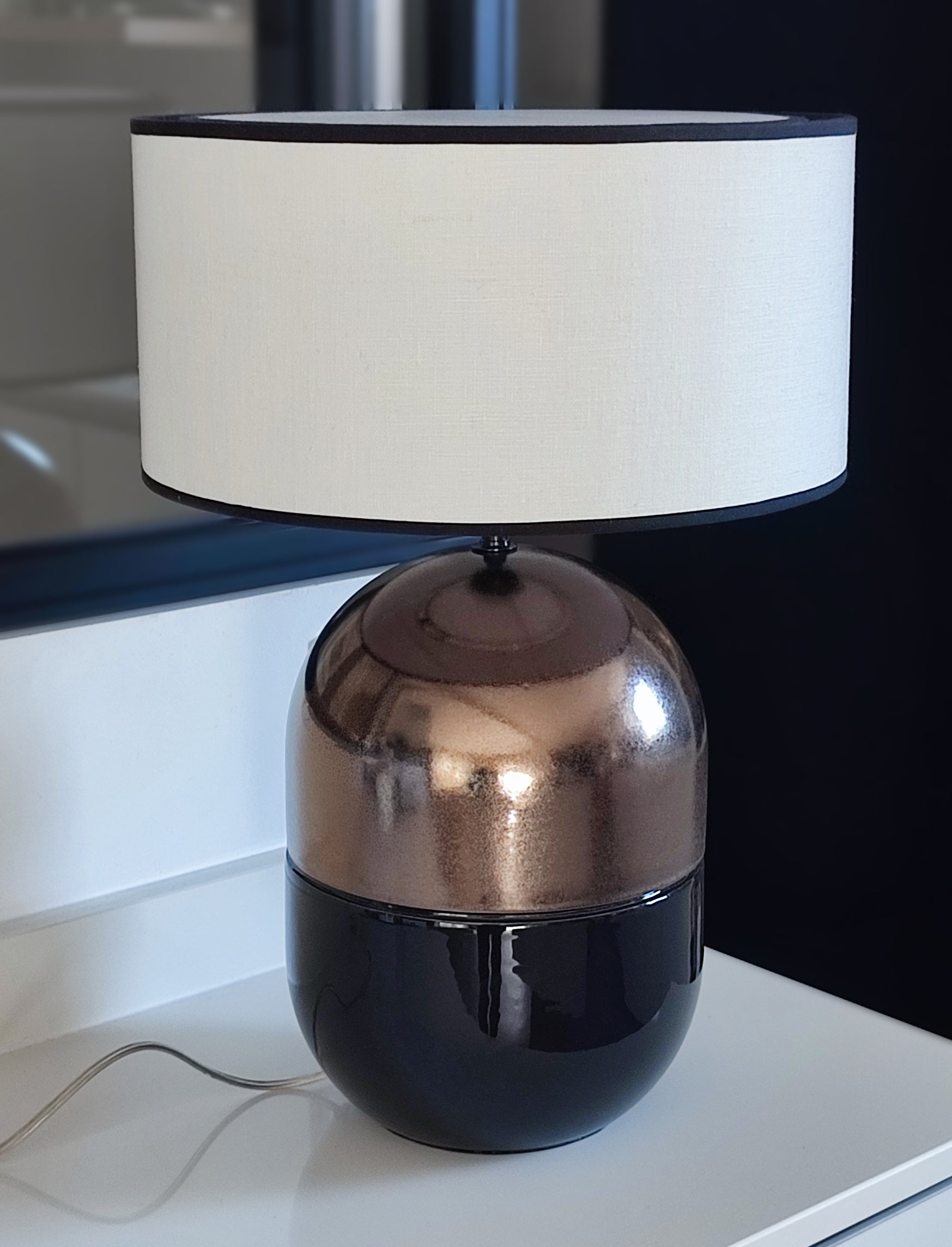 JUNE KHAKI LAMP - Ceramic - Juno Ivory Lampshade