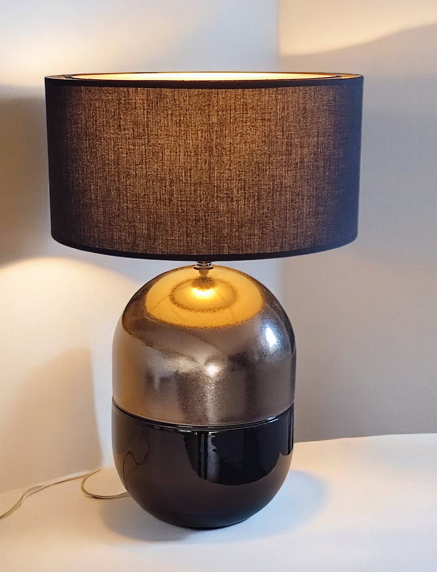 LAMPE JUNE CUIVRE - Céramique - Abat-Jour Juno Noir