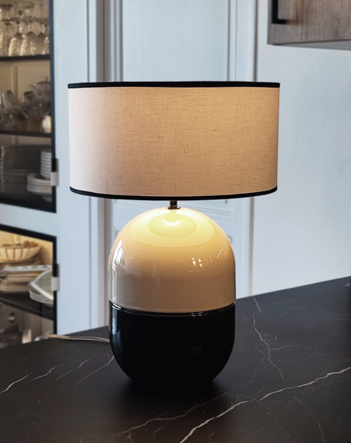 LAMPE JUNE DUNE - Céramique émaillée - Abat-Jour Juno Ivoire