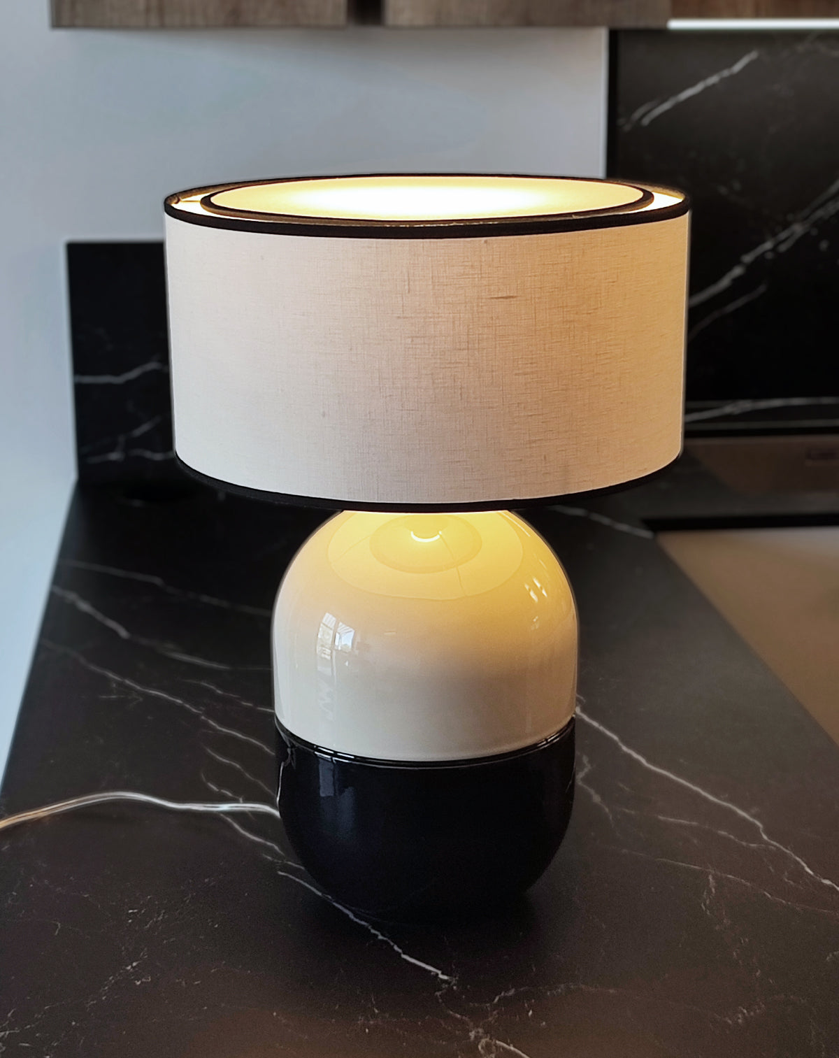 LAMPE JUNE DUNE - Céramique émaillée - Abat-Jour Juno Ivoire