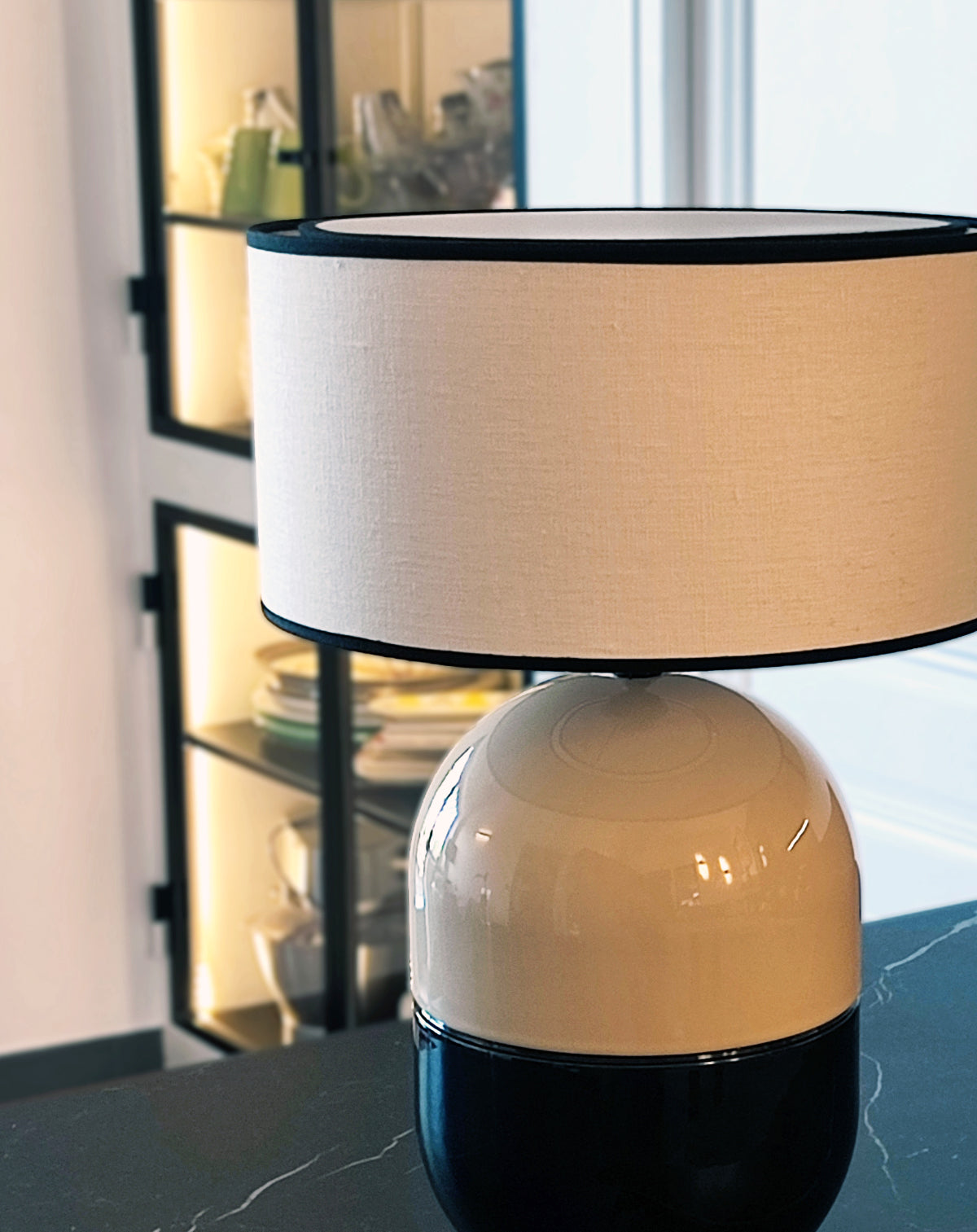 LAMPE JUNE DUNE - Céramique émaillée - Abat-Jour Juno Ivoire
