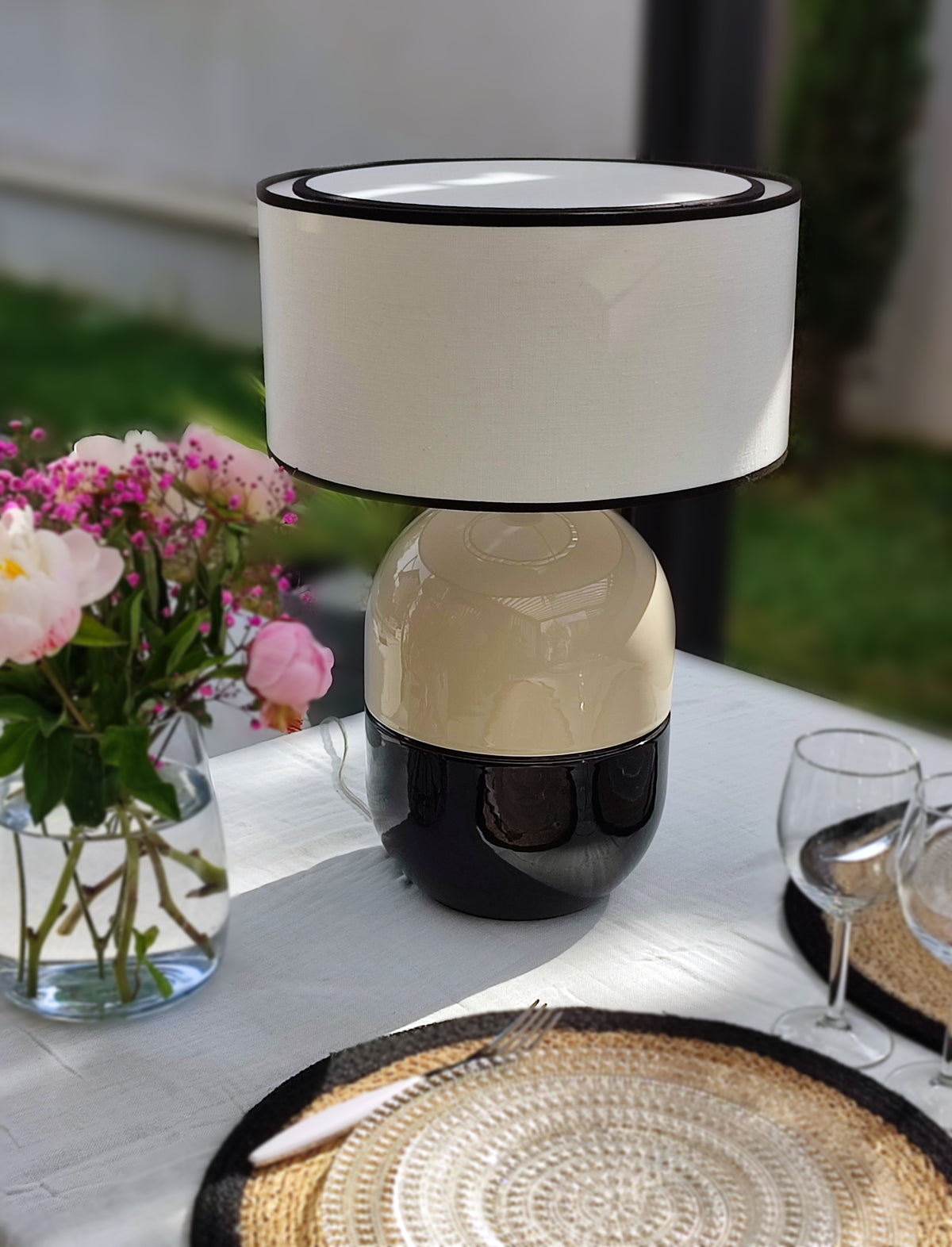 LAMPE JUNE DUNE - Céramique émaillée - Abat-Jour Juno Ivoire