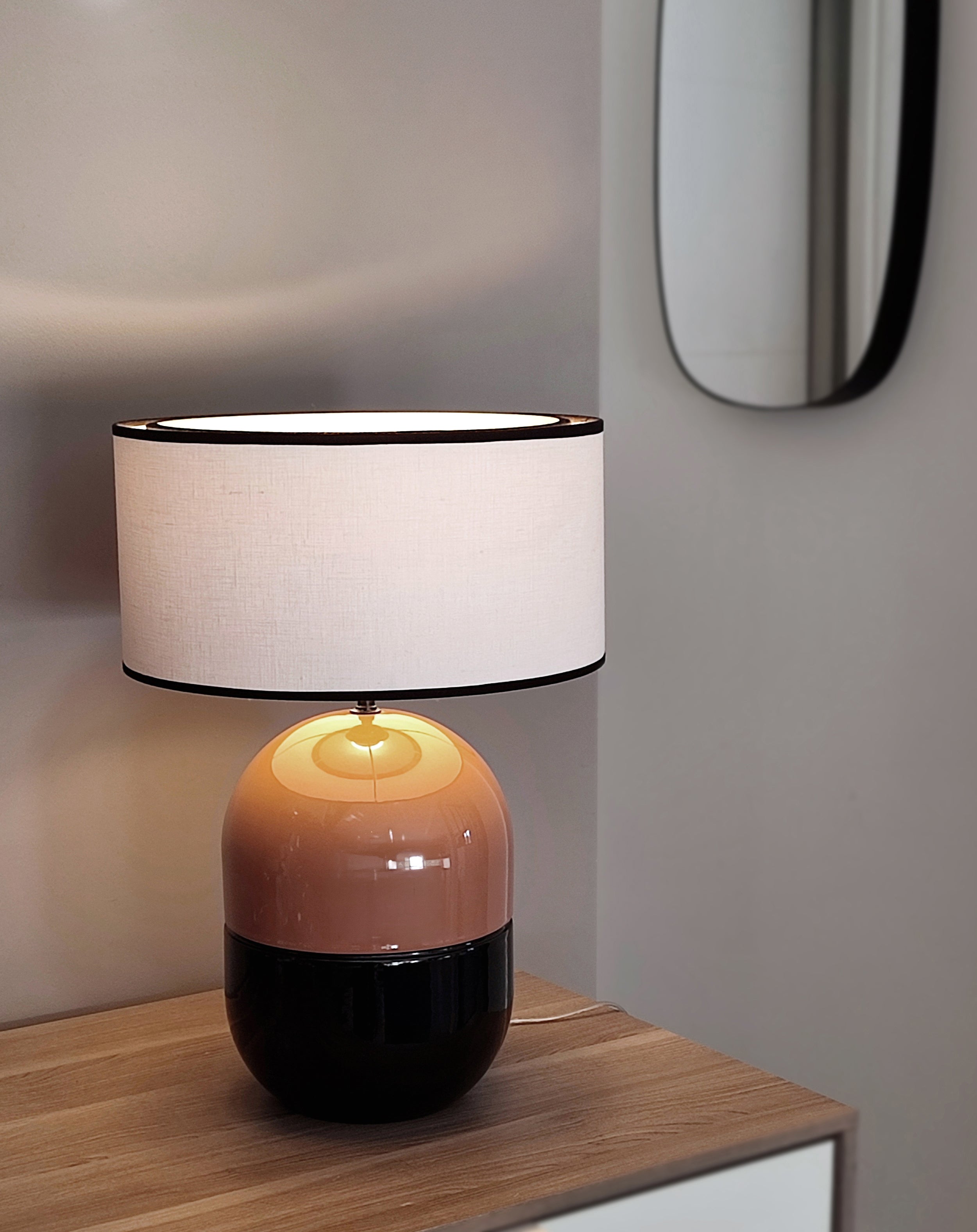 JUNE SAND LAMP - Ceramic - Juno Ivory Lampshade