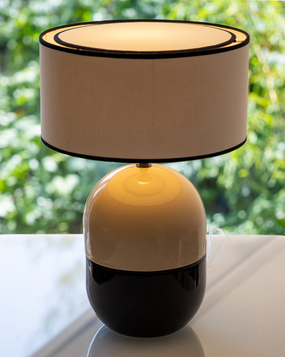 LAMPE JUNE SABLE - Céramique émaillée - Abat-Jour Juno Ivoire