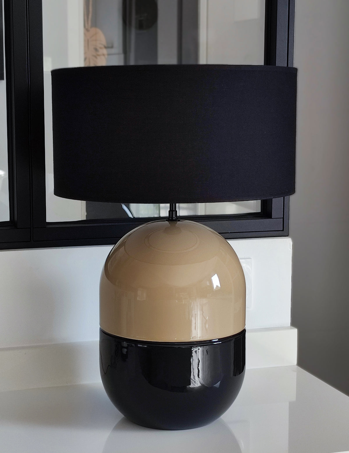 LAMPE JUNE SABLE - Céramique émaillée - Abat-Jour Juno Noir