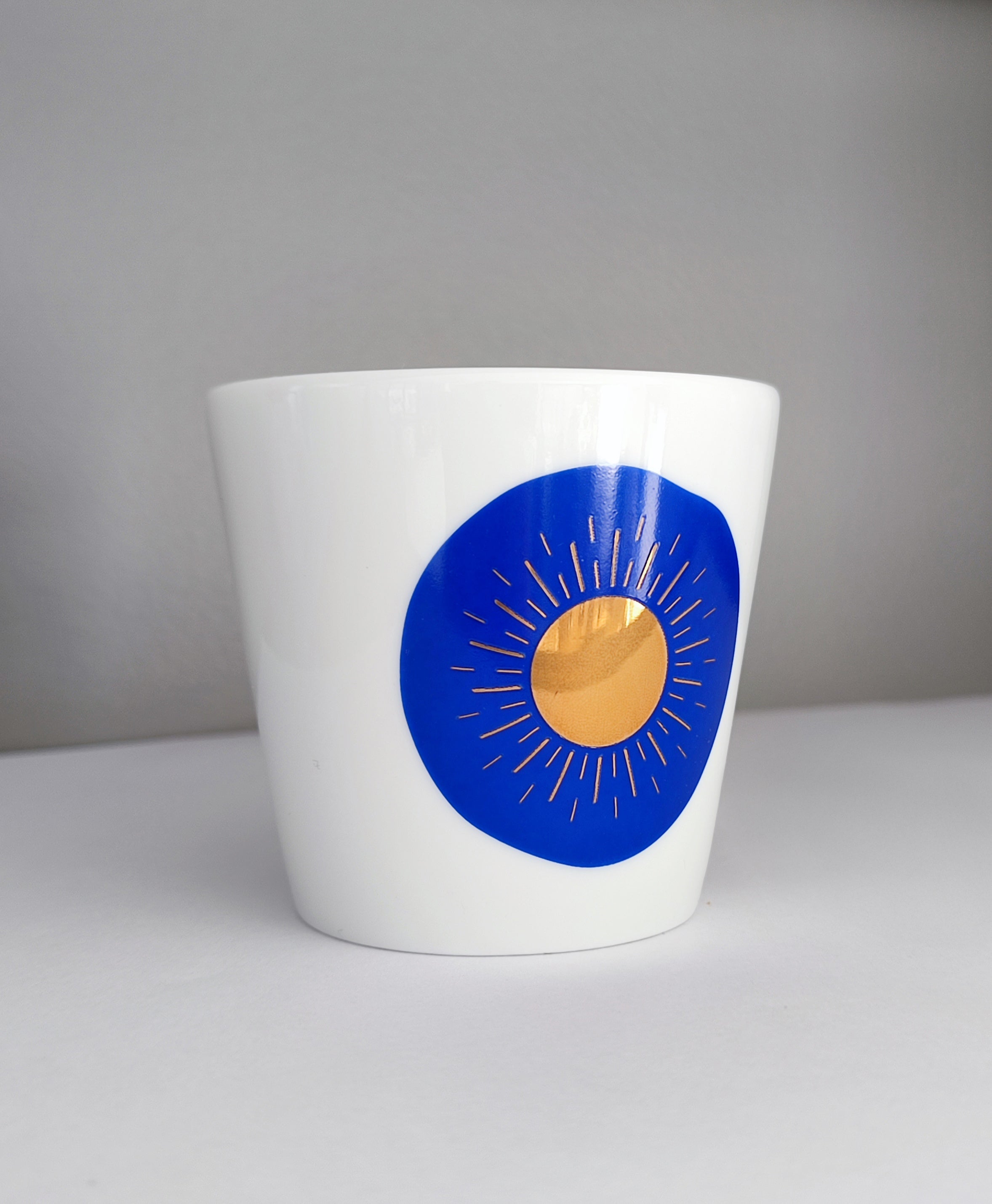 TASSE SOLIS BLUE - Porcelaine de Limoges et Or jaune - 20cl