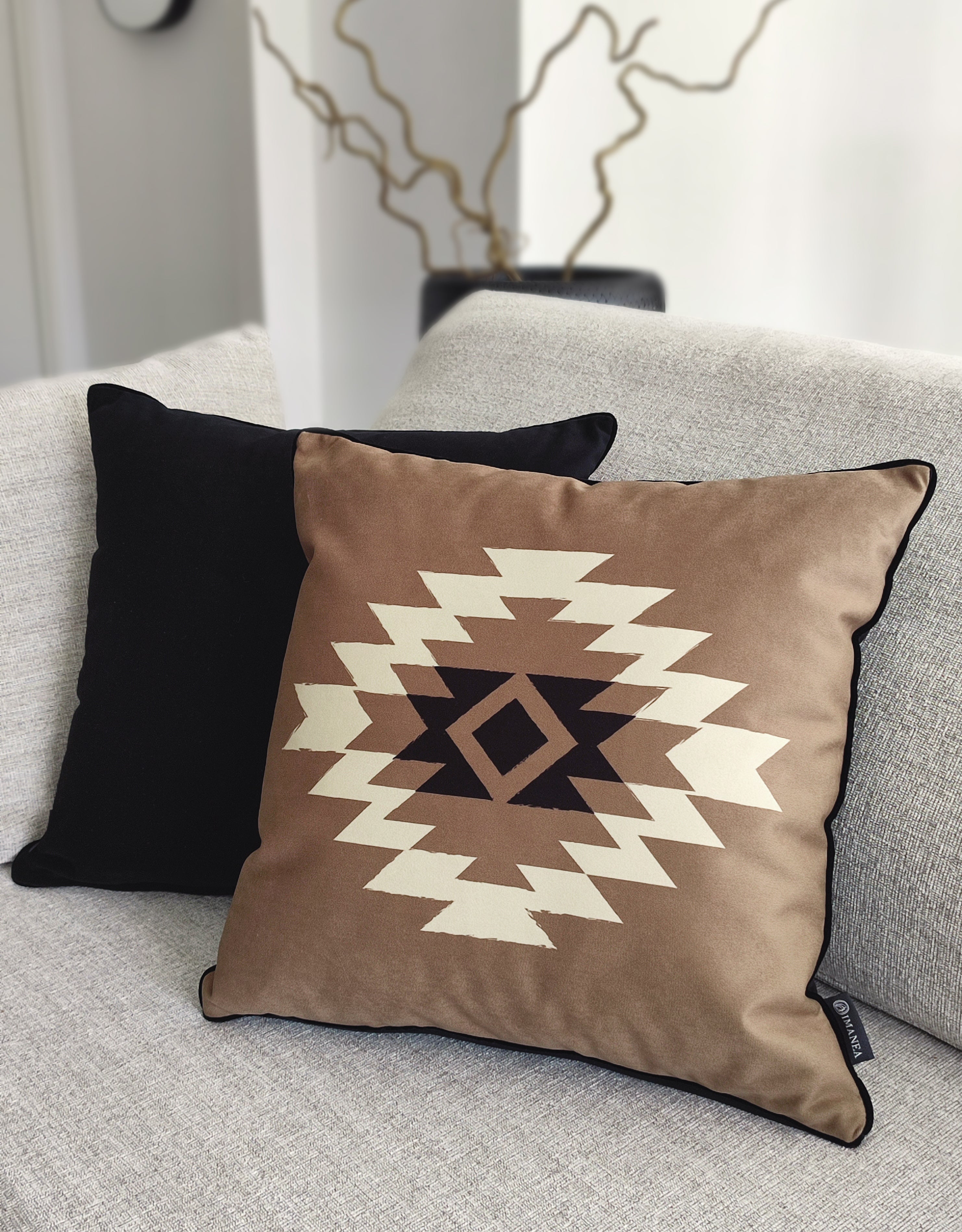 COUSSIN NEVADA - CAMEL - Velours - Carré